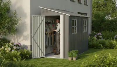 Anlehn-Gerätehaus: Platzwunder für jeden Garten
