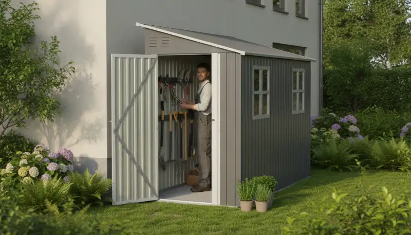 Anlehn-Gerätehaus: Platzwunder für jeden Garten