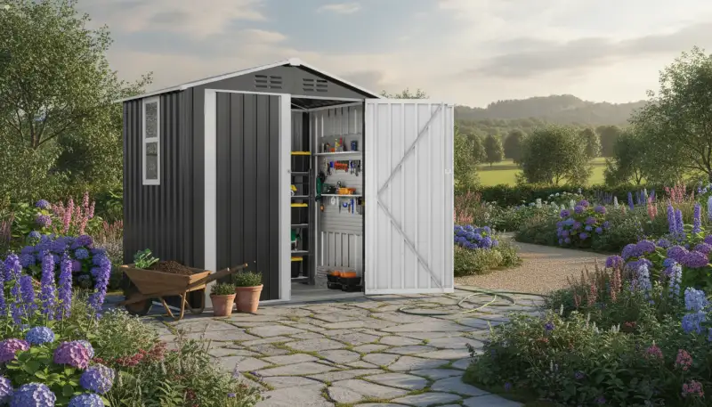 Clevere Stauraumlösung: Warum das Metall Gerätehaus 6x4 Fuß Ihr Gartenleben vereinfacht