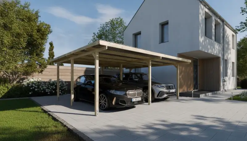 Doppelcarport: Raum für zwei Fahrzeuge