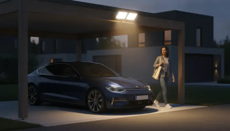 Smarte Carport Beleuchtung mit Bewegungsmelder